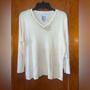 Sagharbor white pearl top Size: XL NWT!!